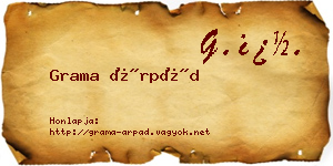 Grama Árpád névjegykártya